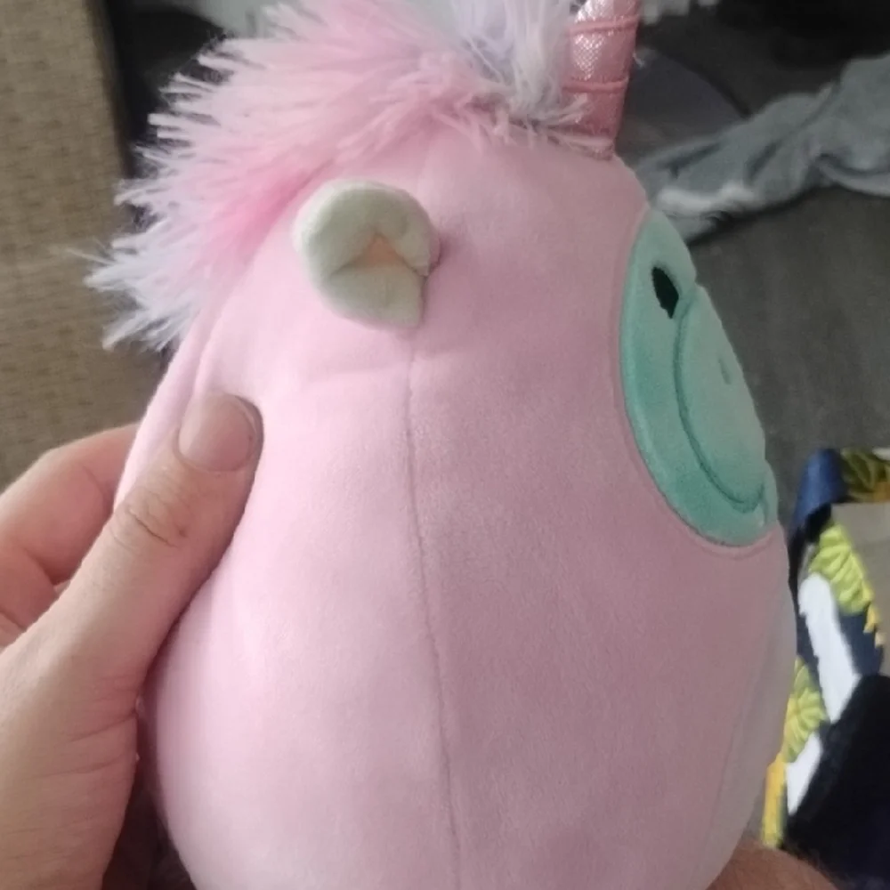 Squishmallows Pink and Mint Hank Hippo In Unicorn Costume